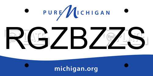 RGZBZZS Michigan License Plate