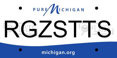 RGZSTTS Michigan License Plate