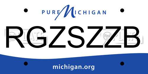 RGZSZZB Michigan License Plate