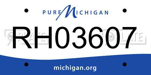 RH03607 Michigan License Plate