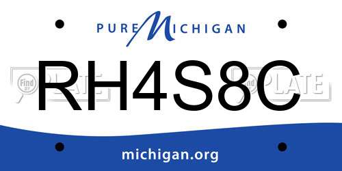 RH4S8C Michigan License Plate