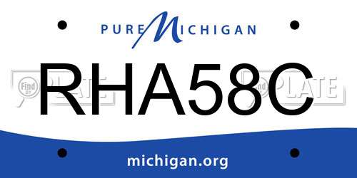 RHA58C Michigan License Plate