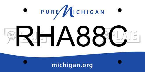RHA88C Michigan License Plate