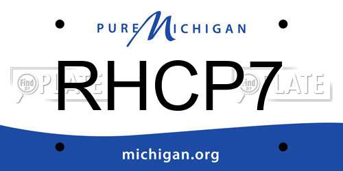 RHCP7 Michigan License Plate