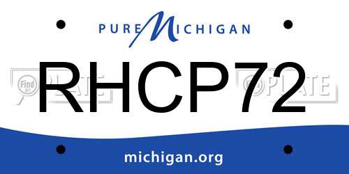 RHCP72 Michigan License Plate
