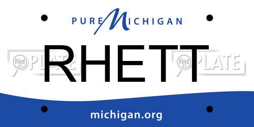 RHETT Michigan License Plate