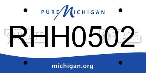 RHH0502 Michigan License Plate