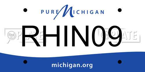 RHIN09 Michigan License Plate