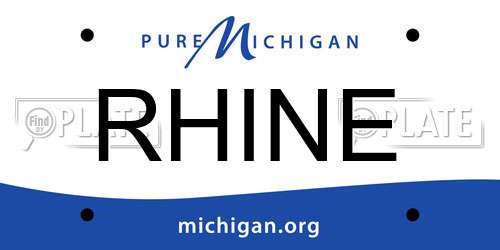 RHINE Michigan License Plate