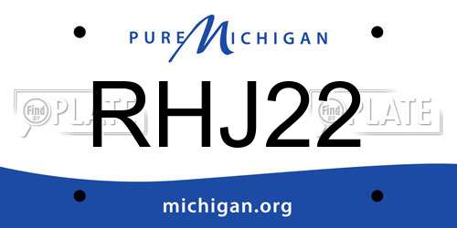 RHJ22 Michigan License Plate