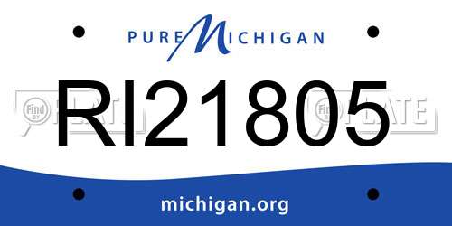 RI21805 Michigan License Plate