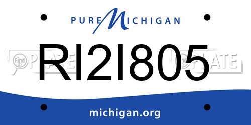 RI2I805 Michigan License Plate