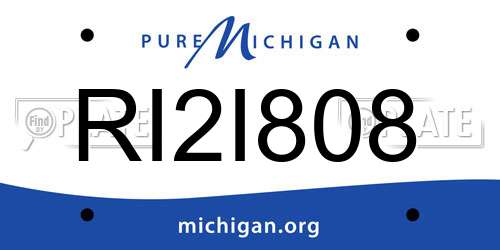 RI2I808 Michigan License Plate