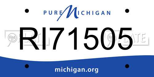 RI71505 Michigan License Plate