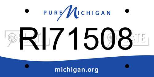 RI71508 Michigan License Plate