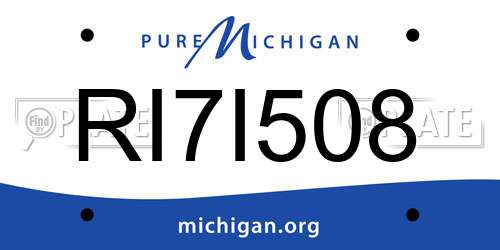 RI7I508 Michigan License Plate
