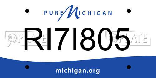 RI7I805 Michigan License Plate