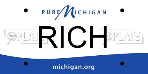 RICH Michigan License Plate