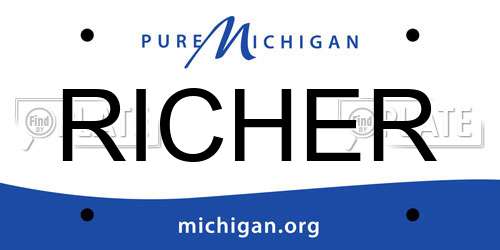 RICHER Michigan License Plate