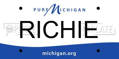 RICHIE Michigan License Plate