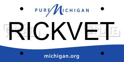 RICKVET Michigan License Plate