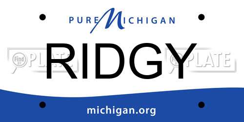 RIDGY Michigan License Plate