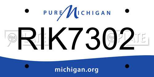 RIK7302 Michigan License Plate