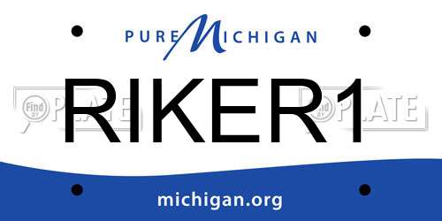 RIKER1 Michigan License Plate