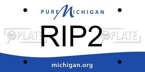 RIP2 Michigan License Plate