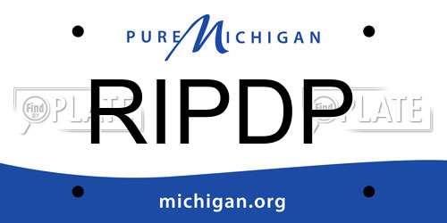 RIPDP Michigan License Plate