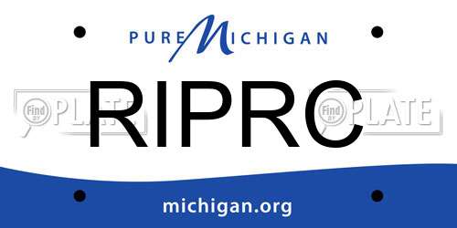 RIPRC Michigan License Plate