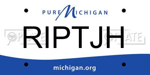 RIPTJH Michigan License Plate