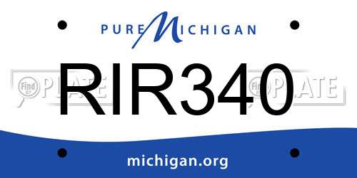 RIR340 Michigan License Plate