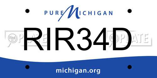 RIR34D Michigan License Plate