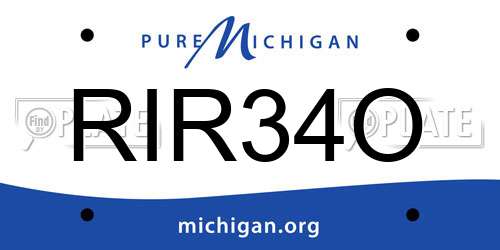 RIR34O Michigan License Plate