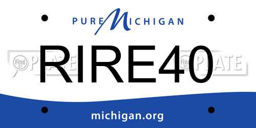 RIRE40 Michigan License Plate