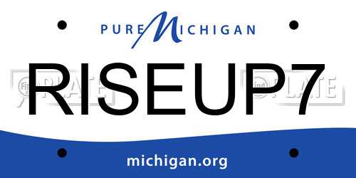 RISEUP7 Michigan License Plate