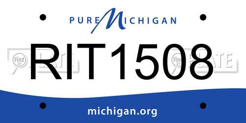 RIT1508 Michigan License Plate