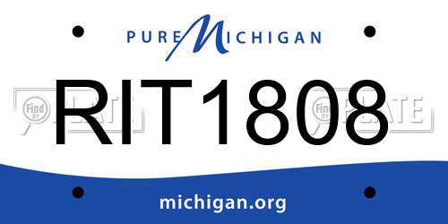RIT1808 Michigan License Plate