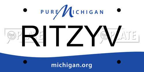 RITZYV Michigan License Plate