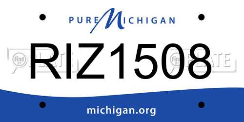 RIZ1508 Michigan License Plate