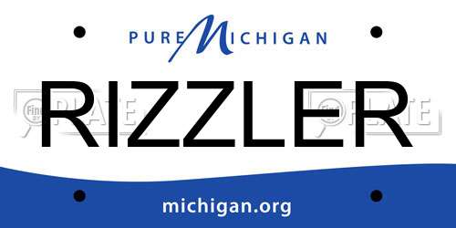 RIZZLER Michigan License Plate