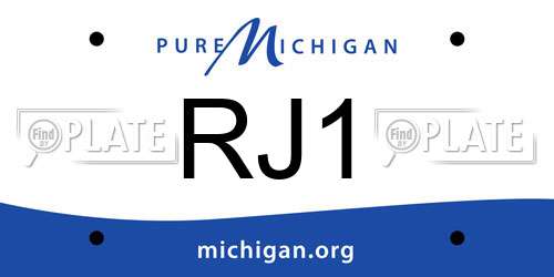 RJ1 Michigan License Plate