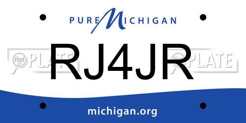 RJ4JR Michigan License Plate