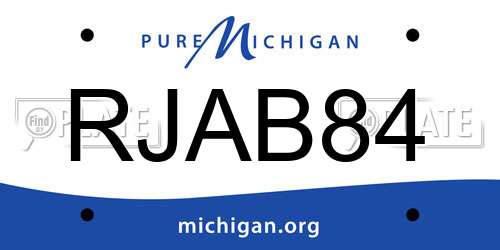 RJAB84 Michigan License Plate