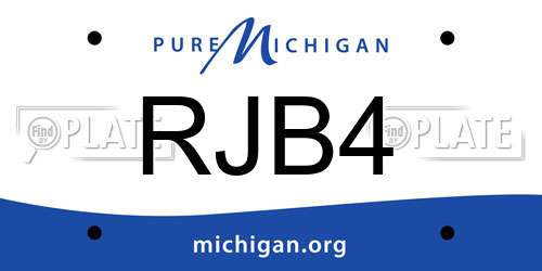 RJB4 Michigan License Plate