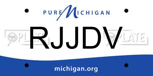 RJJDV Michigan License Plate