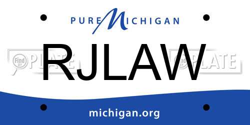 RJLAW Michigan License Plate