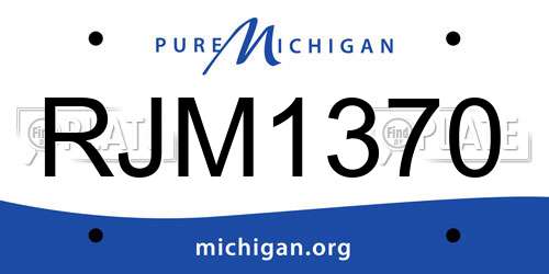 RJM1370 Michigan License Plate
