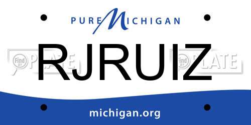 RJRUIZ Michigan License Plate